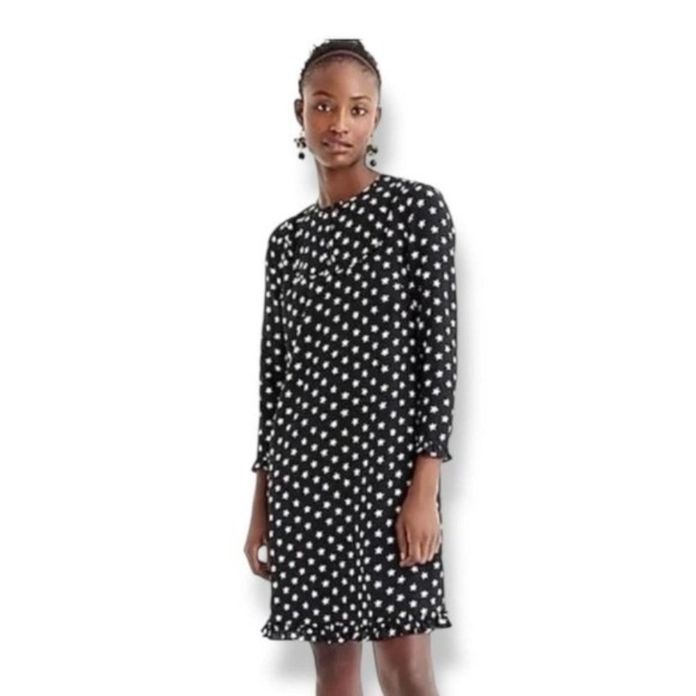 J Crew Collection Silk Star Print Shift Dress Womens Size‎ 6 Celestial Cocktail